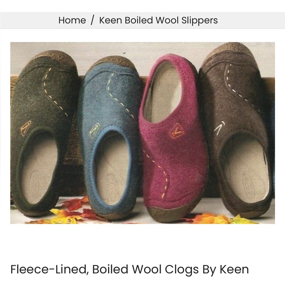 KEEN Size 6 Black Boiled Wool Fleece Lined Slippers Originally $100